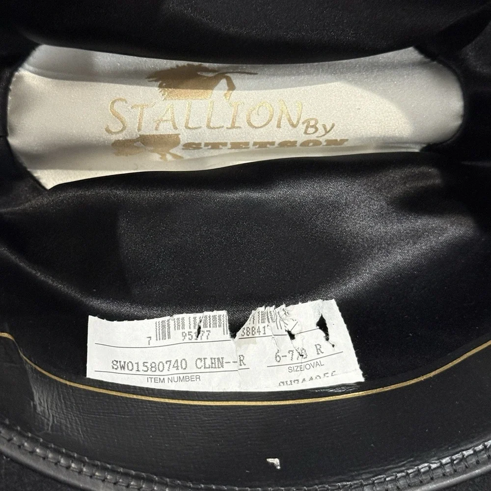 Vintage Stallion Stetson XX Premium Wool Black Cowboy Western Hat Size 6 7/8